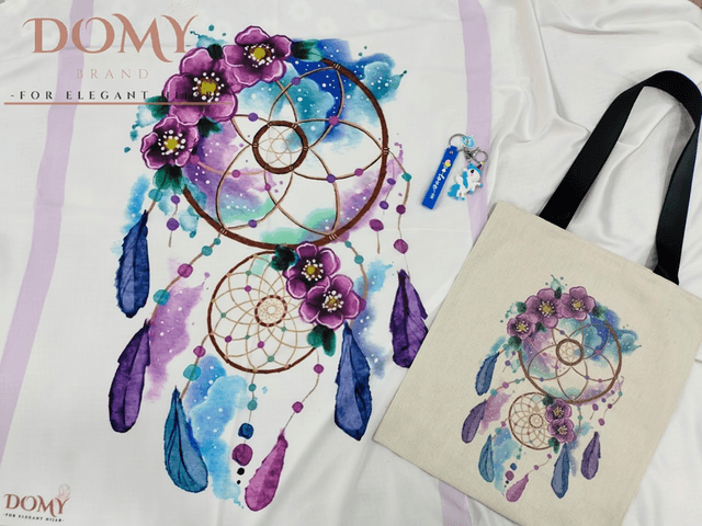 Domy  Mandela Package bag & digital chiffon scarf by the same design