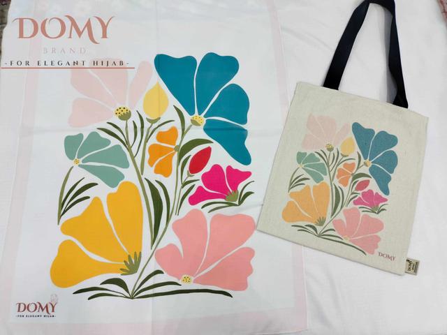 Domy Elegant  Package bag & digital chiffon scarf by the same design