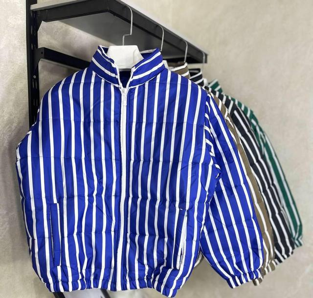 Striped  Jacket  Pumb Women